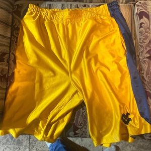 West Virginia gold and blue shorts